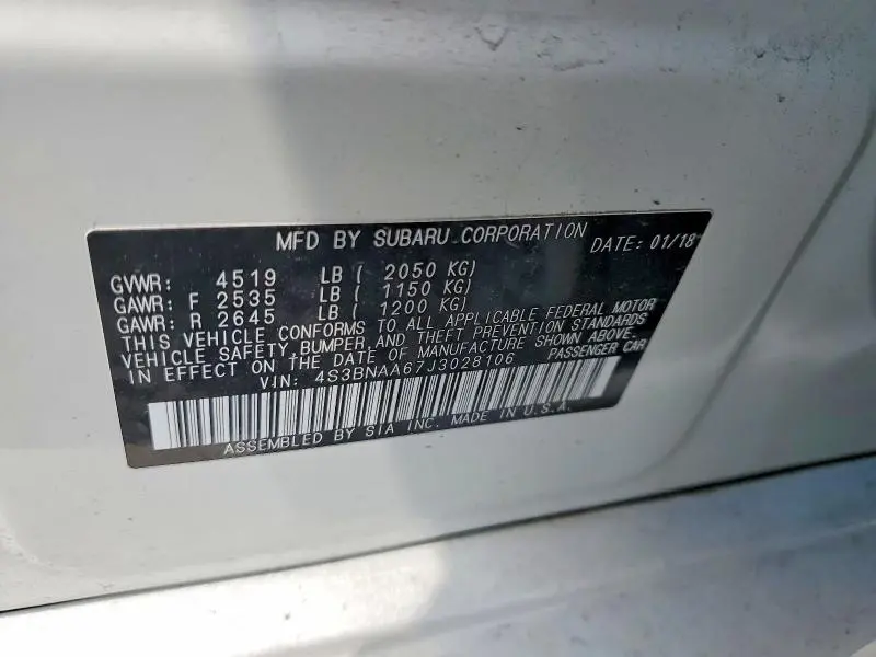 2018 SUBARU LEGACY 2.5I  