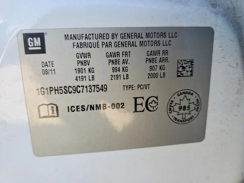 2012 CHEVROLET CRUZE LTZ  