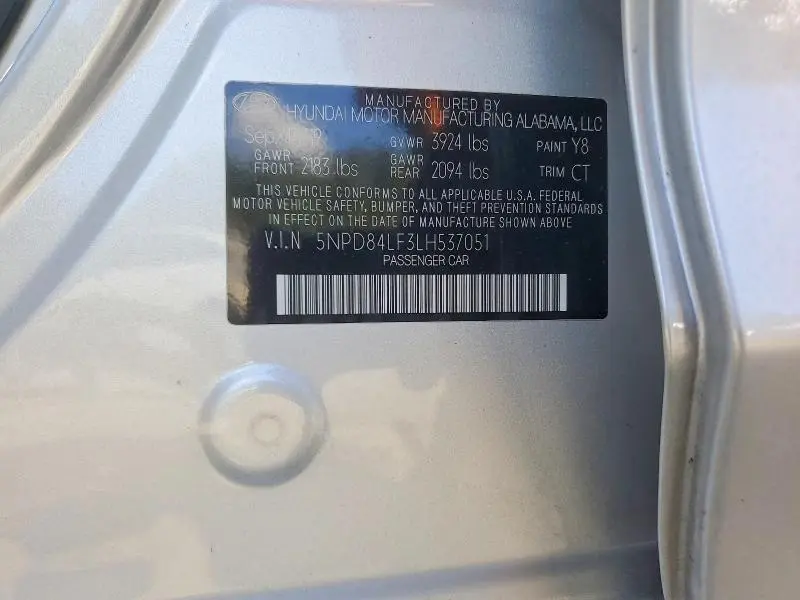 2020 HYUNDAI ELANTRA SEL  