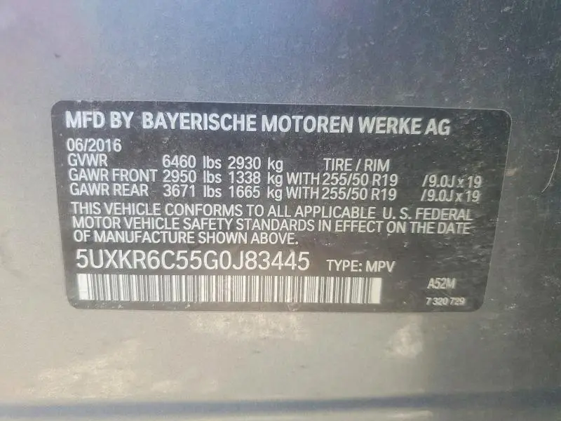 2016 BMW X5 XDRIVE50I  