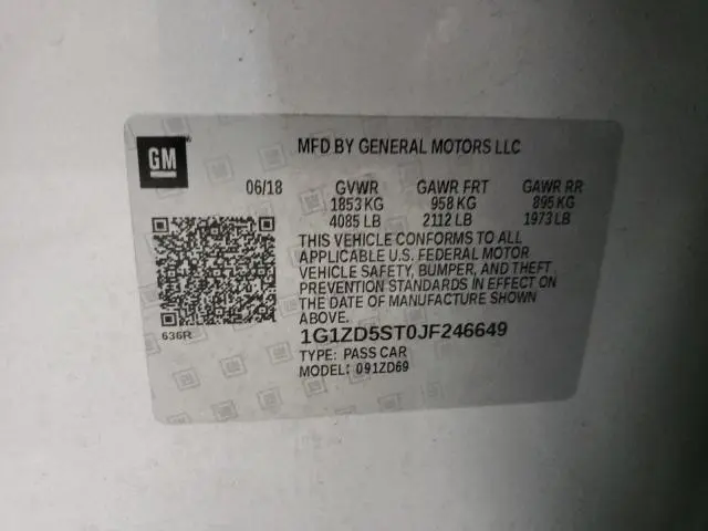 2018 CHEVROLET MALIBU LT