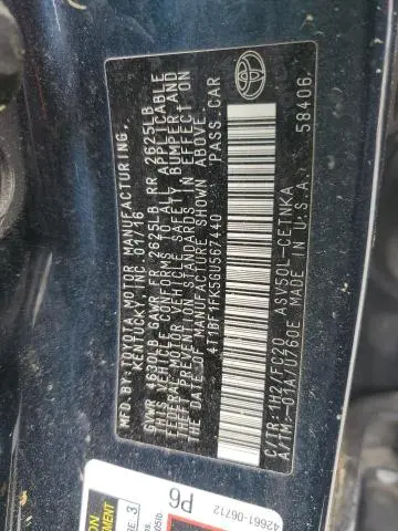 2016 TOYOTA CAMRY LE  