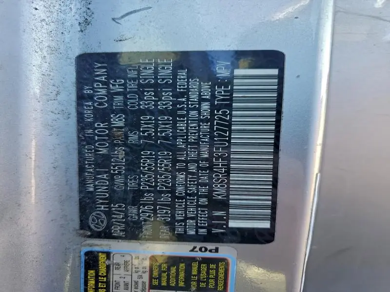 2015 HYUNDAI SANTA FE GLS  