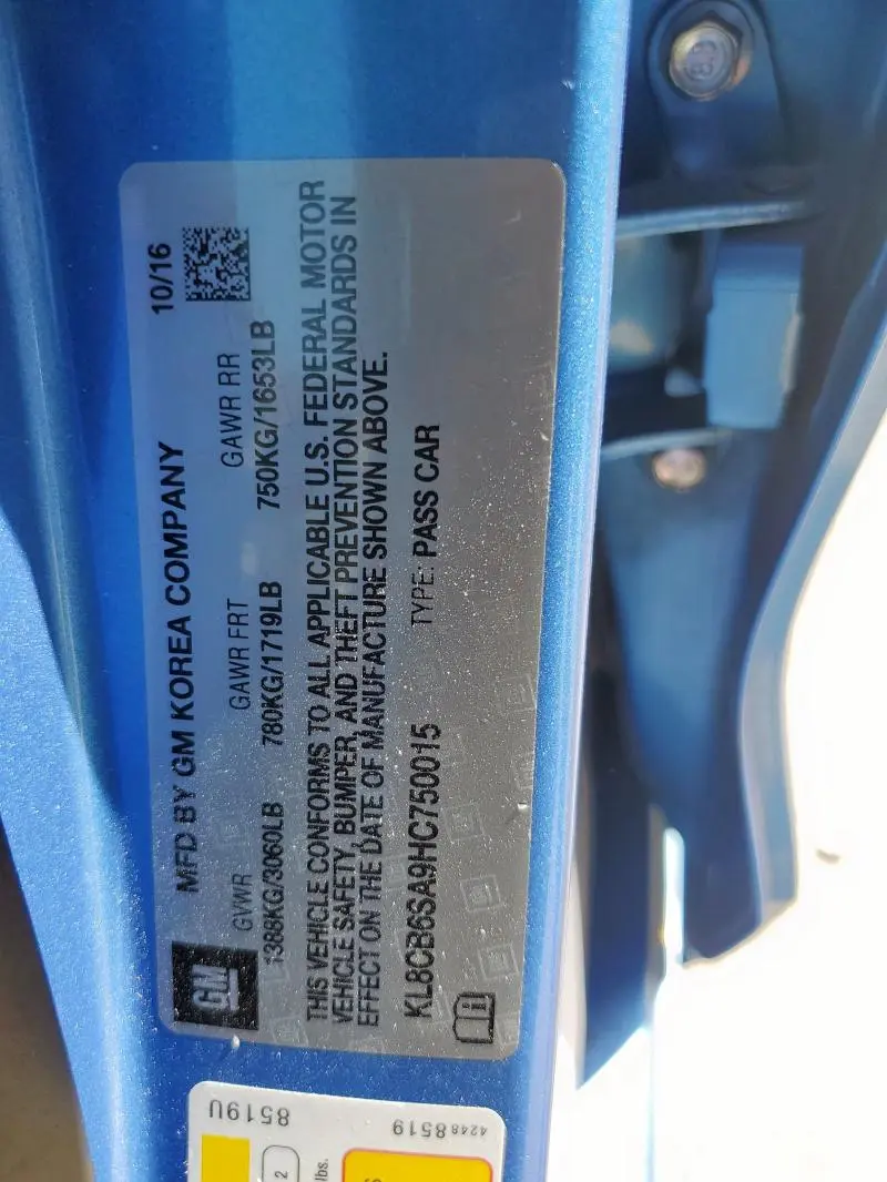 2017 CHEVROLET SPARK LS