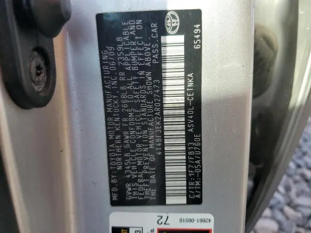 2010 TOYOTA CAMRY BASE  