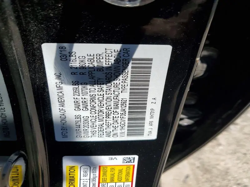 2018 HONDA ACCORD SPORT  