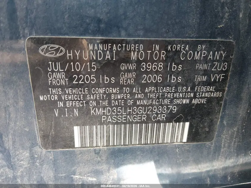 2016 HYUNDAI ELANTRA GT  