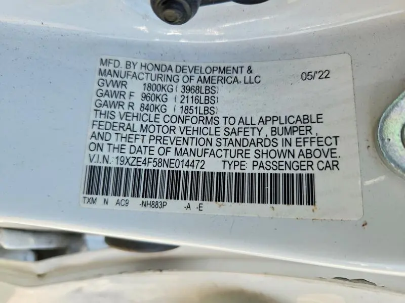 2022 HONDA INSIGHT EX  