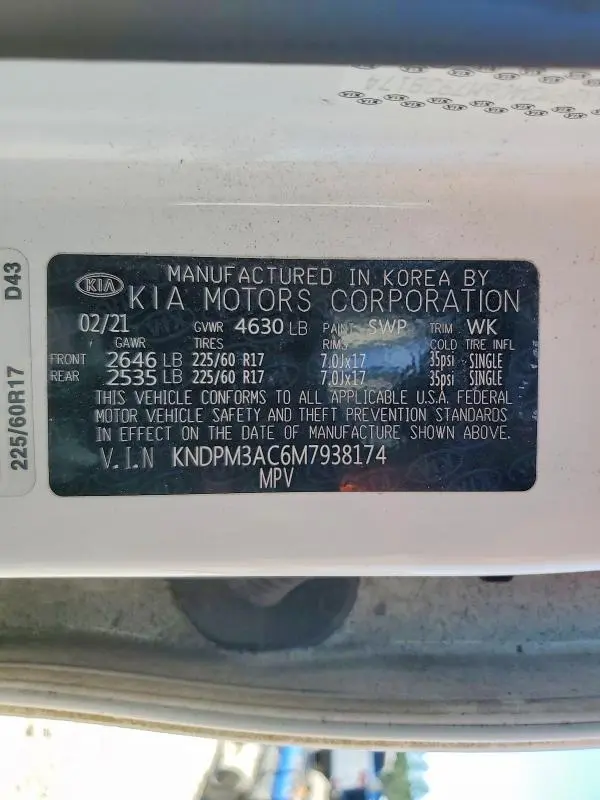 2021 KIA SPORTAGE LX  