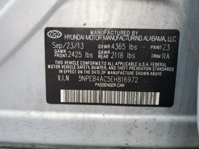 2014 HYUNDAI SONATA GLS  