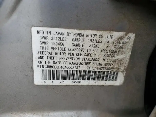 2010 HONDA FIT SPORT