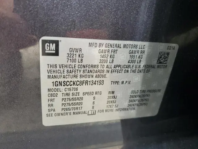 2015 CHEVROLET TAHOE C1500 LTZ  
