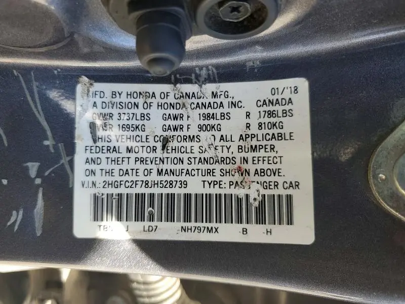 2018 HONDA CIVIC EX  