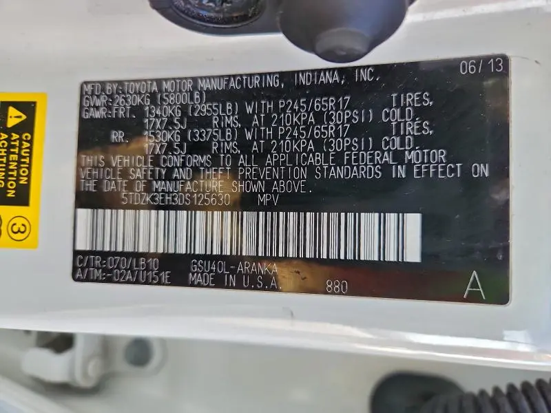 2013 TOYOTA HIGHLANDER BASE  