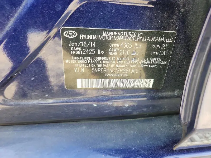 2014 HYUNDAI SONATA GLS  