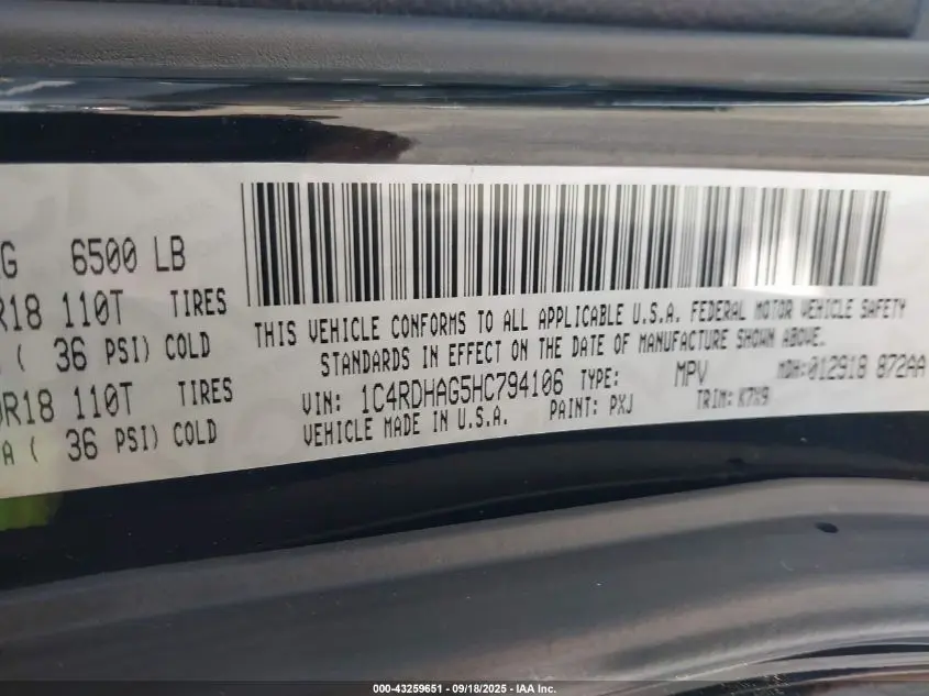 2017 DODGE DURANGO SXT RWD