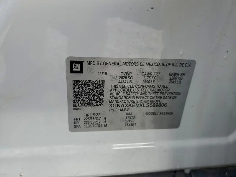 2020 CHEVROLET EQUINOX LT  