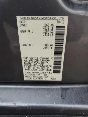 2020 NISSAN ALTIMA S  