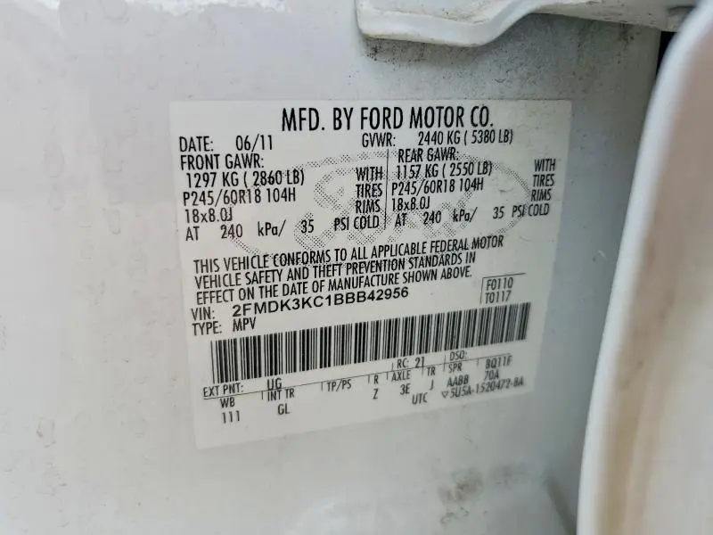 2011 FORD EDGE LIMITED  