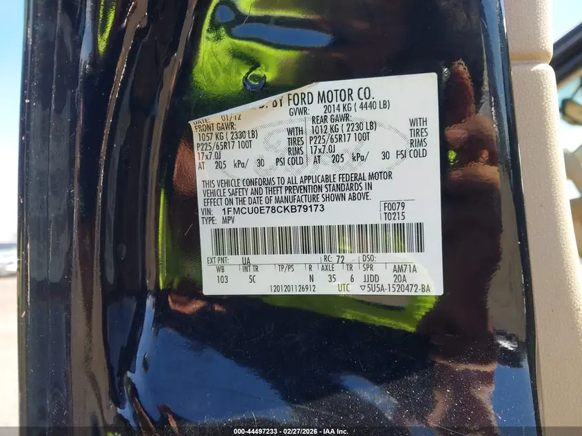 2012 FORD ESCAPE LIMITED