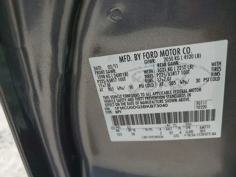 2011 FORD ESCAPE XLT  