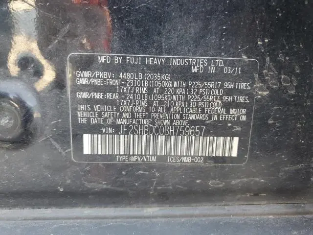 2011 SUBARU FORESTER 2.5X PREMIUM  