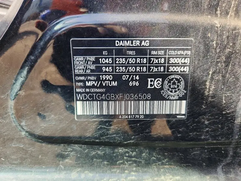 2015 MERCEDES-BENZ GLA 250 4MATIC  