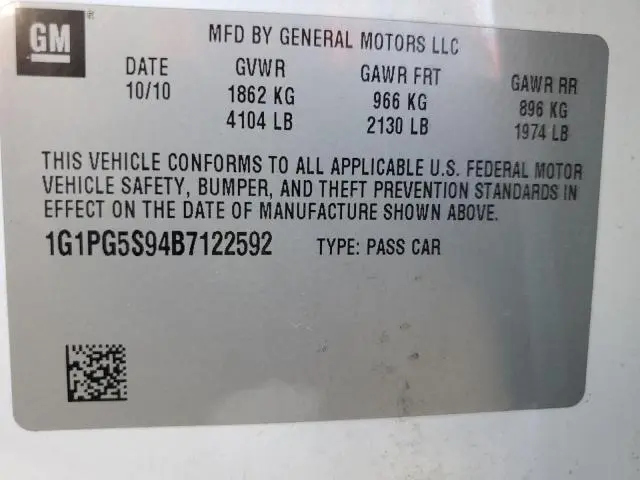 2011 CHEVROLET CRUZE LT  