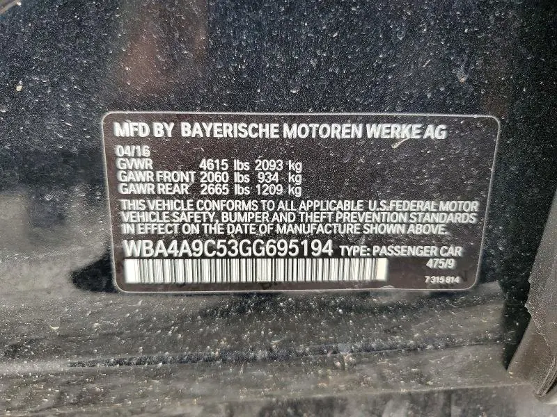 2016 BMW 428 I GRAN COUPE SULEV  