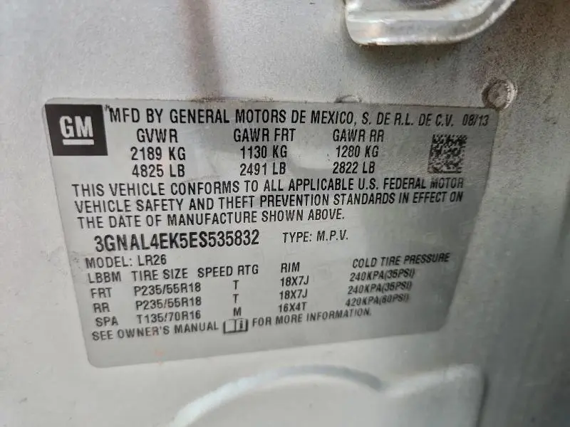 2014 CHEVROLET CAPTIVA LTZ  