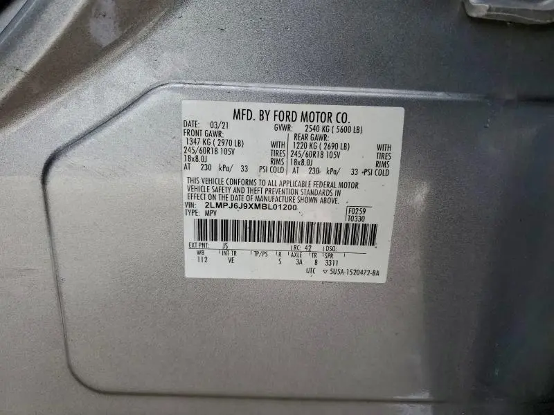 2021 LINCOLN NAUTILUS   