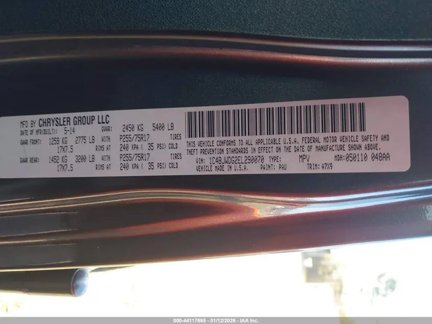 2014 JEEP WRANGLER UNLIMITED SPORT