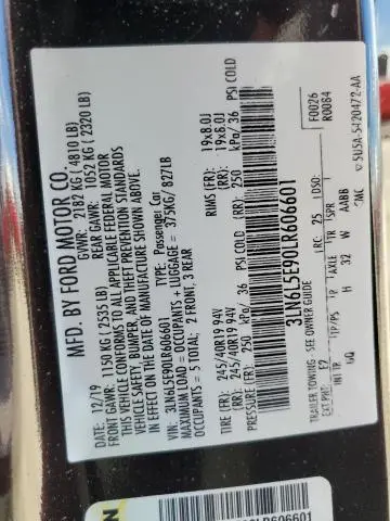 2020 LINCOLN MKZ RESERVE  