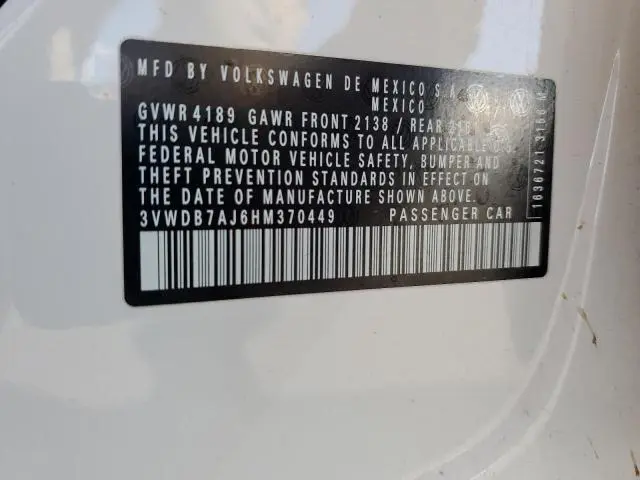 2017 VOLKSWAGEN JETTA SE  