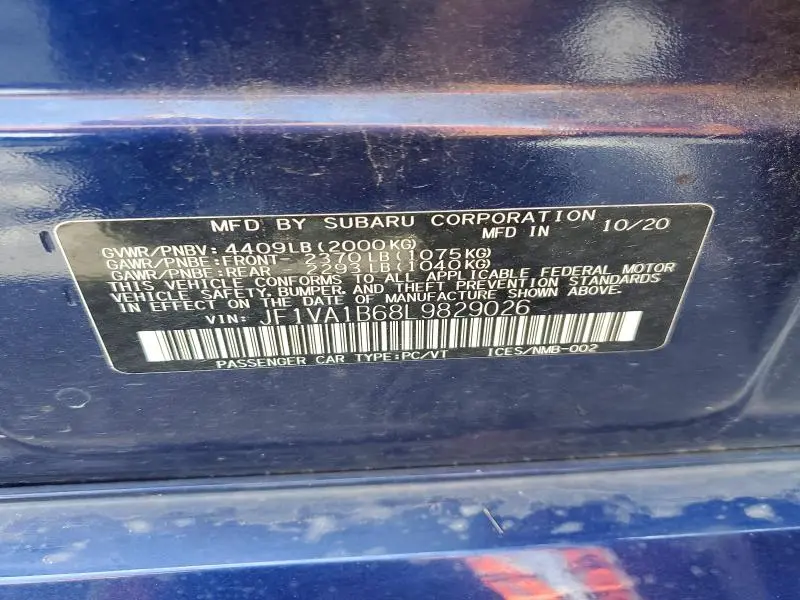 2020 SUBARU WRX PREMIUM  