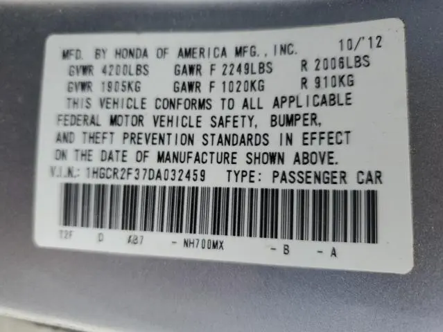 2013 HONDA ACCORD LX  