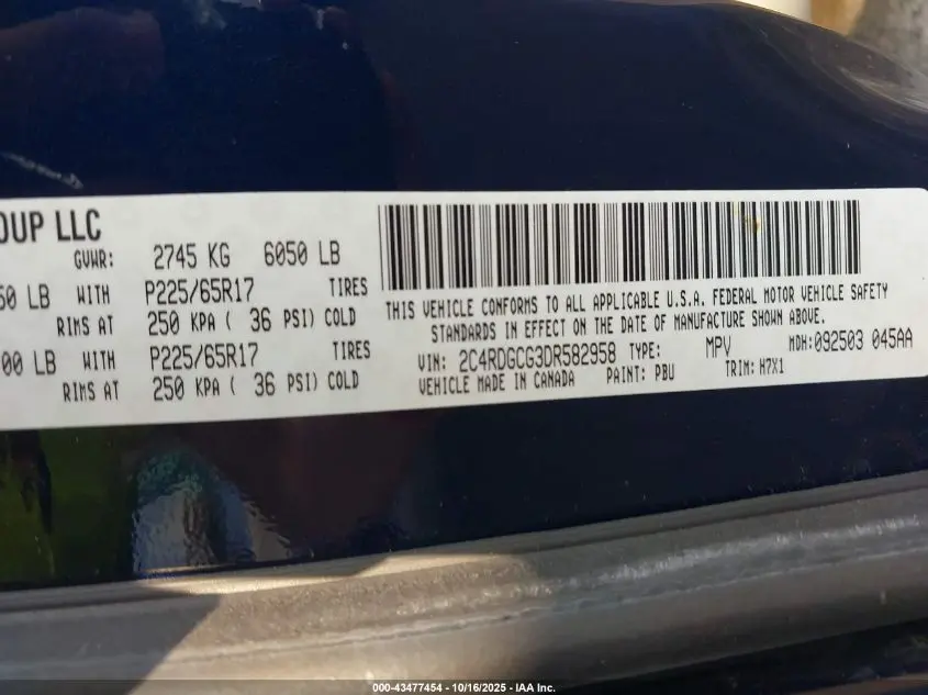 2013 DODGE GRAND CARAVAN SXT