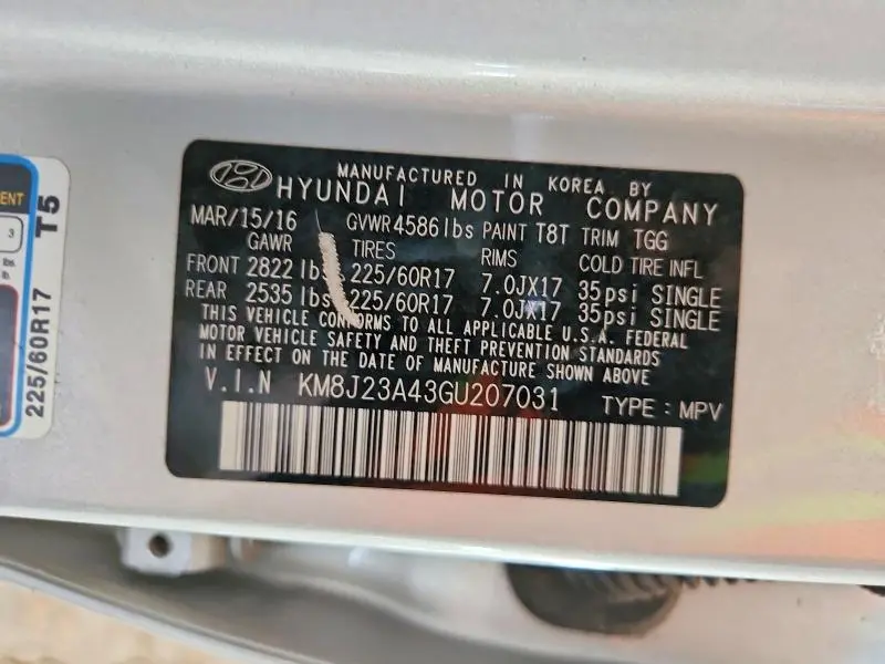 2016 HYUNDAI TUCSON SE  