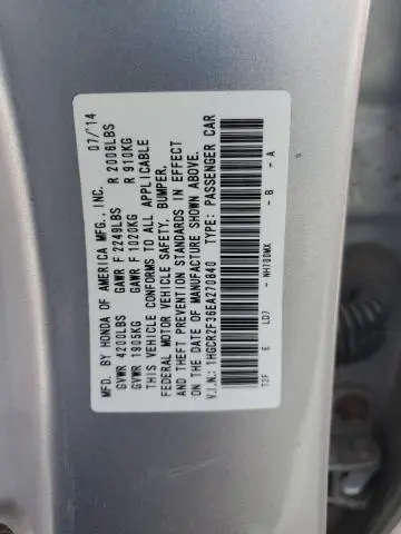 2014 HONDA ACCORD LX  