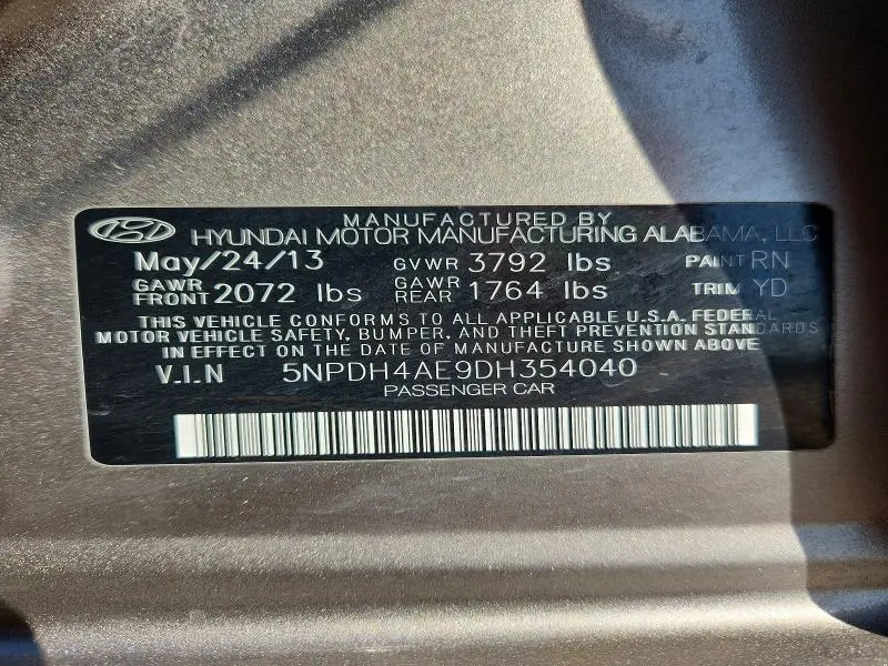 2013 HYUNDAI ELANTRA GLS  