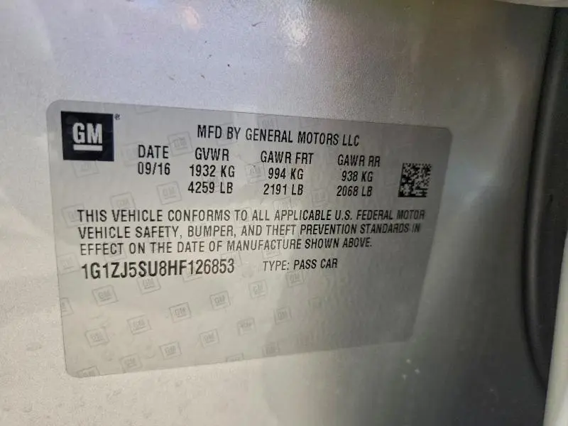 2017 CHEVROLET MALIBU HYBRID  