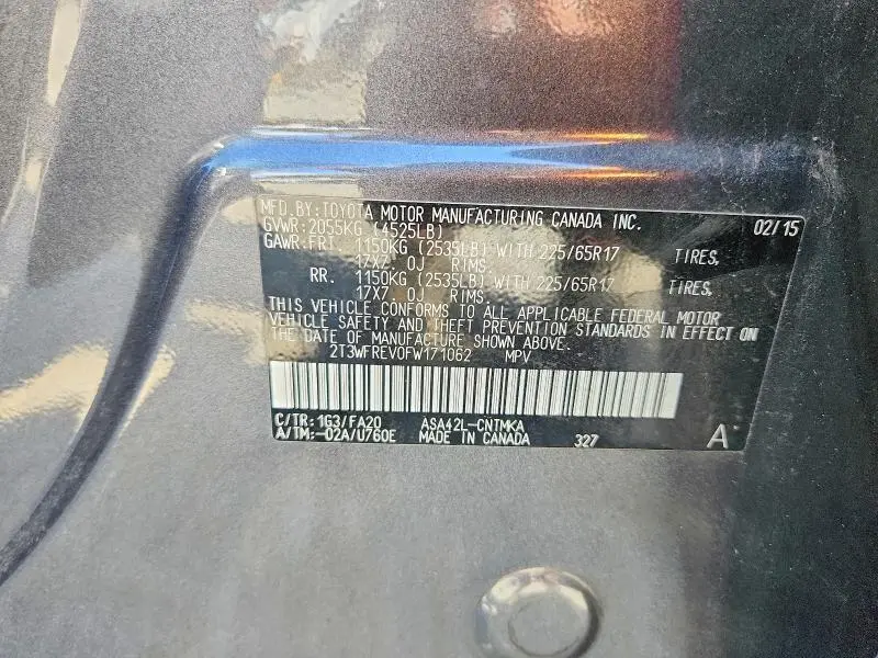 2015 TOYOTA RAV4 XLE  