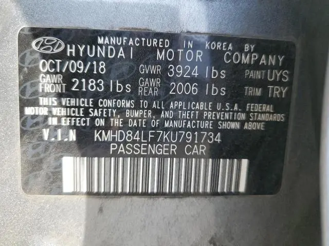 2019 HYUNDAI ELANTRA SEL  