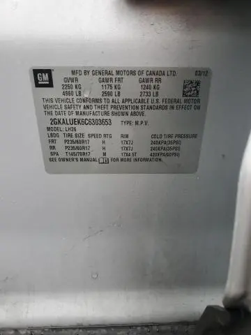 2012 GMC TERRAIN SLT  