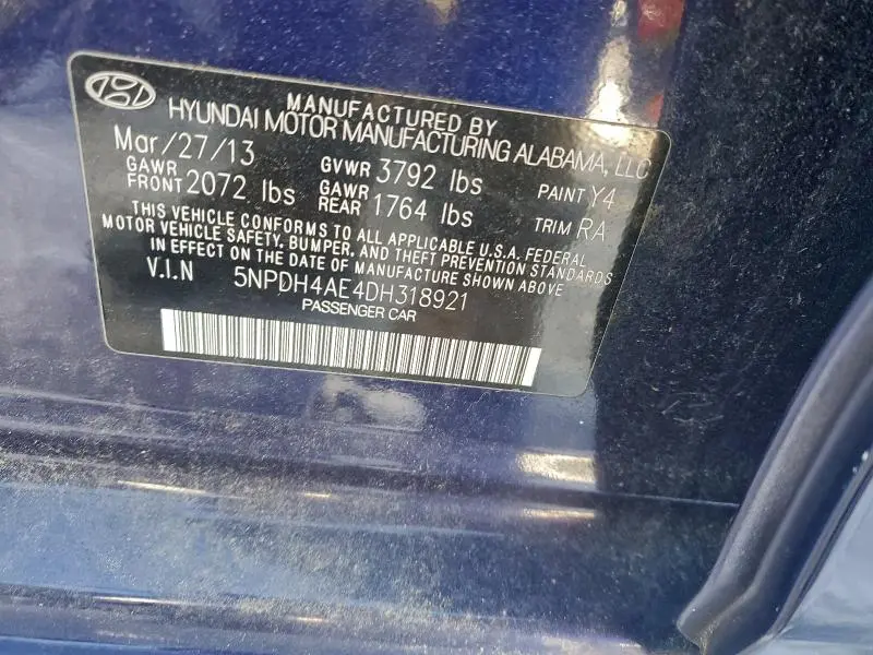 2013 HYUNDAI ELANTRA GLS  
