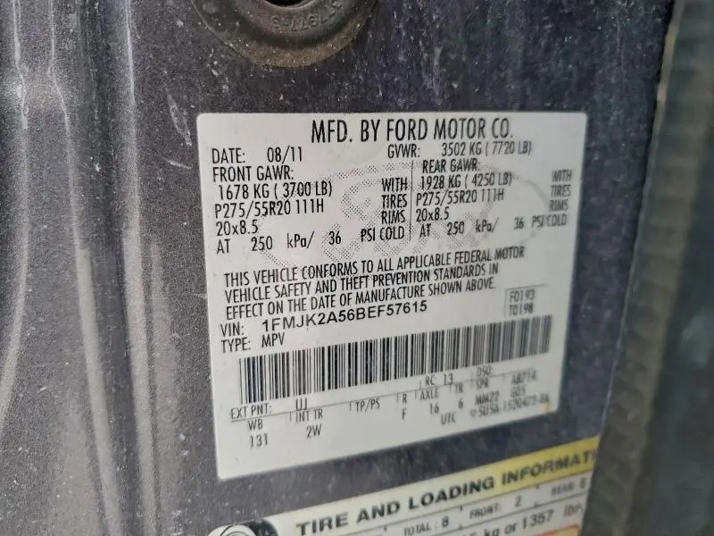 2011 FORD EXPEDITION EL LIMITED  