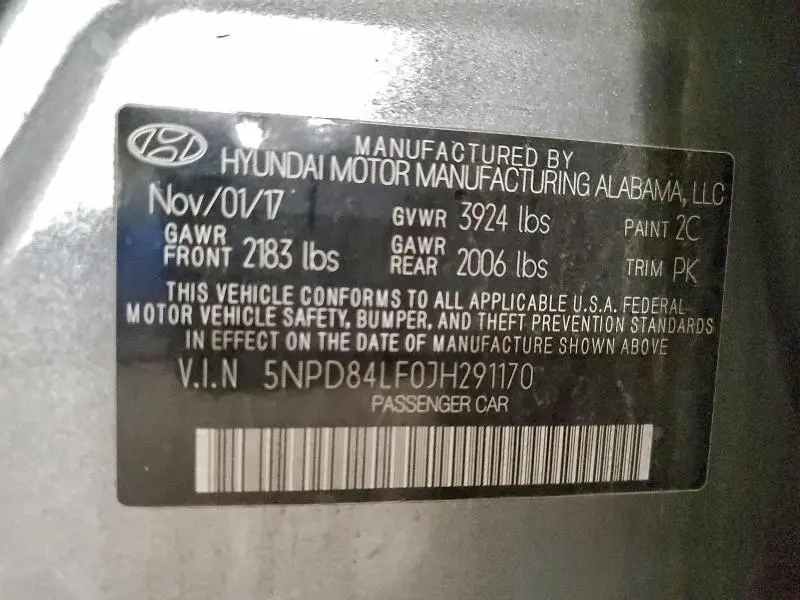 2018 HYUNDAI ELANTRA SEL  