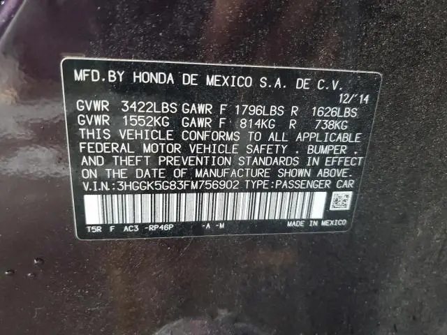 2015 HONDA FIT EX  