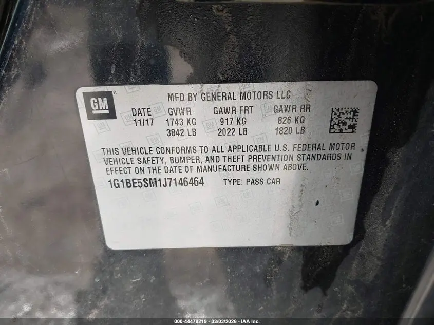 2018 CHEVROLET CRUZE LT AUTO