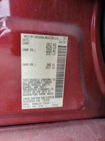 2016 NISSAN ALTIMA 2.5